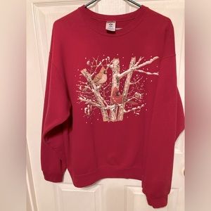 Winter birds sweatshirt. Good condition. Size XL